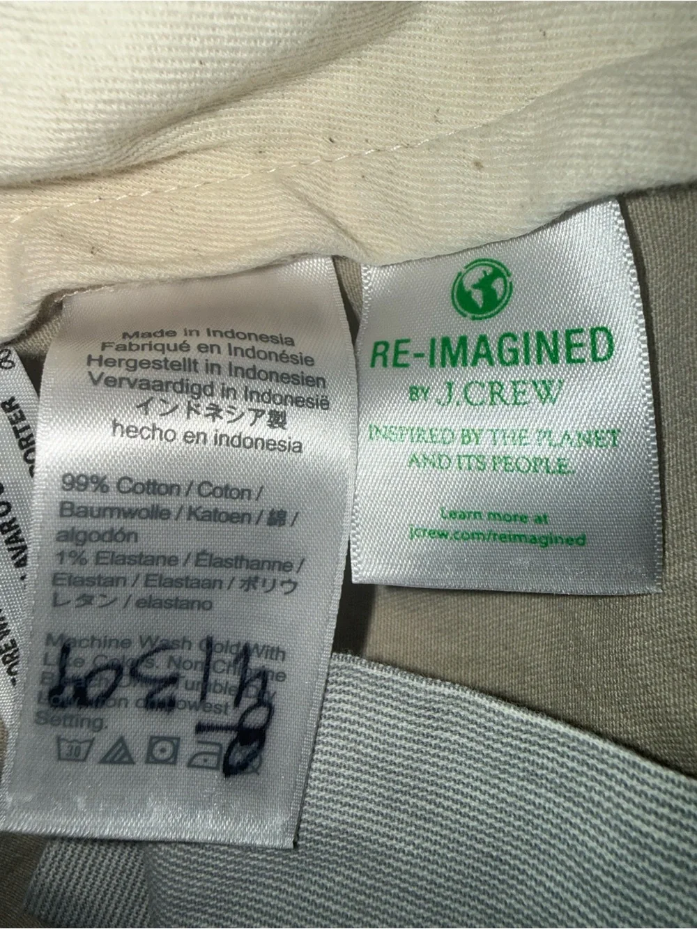 J.Crew Stretch Men's Classic Tan Khaki Chino Pants Size 32x32 Cotton Casual